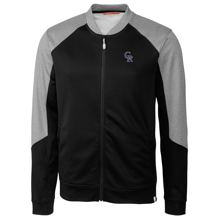 Colorado Rockies Cutter & Buck Pop Fly Full-Zip Jacket - Black