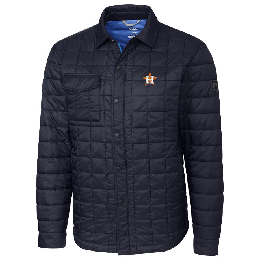 Houston Astros Cutter & Buck Rainier Shirt Full-Zip Jacket - Navy