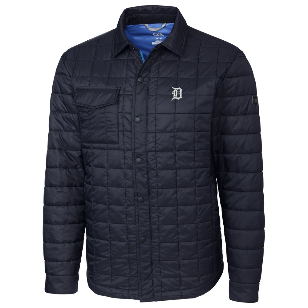 Detroit Tigers Cutter & Buck Rainier Shirt Full-Zip Jacket - Navy