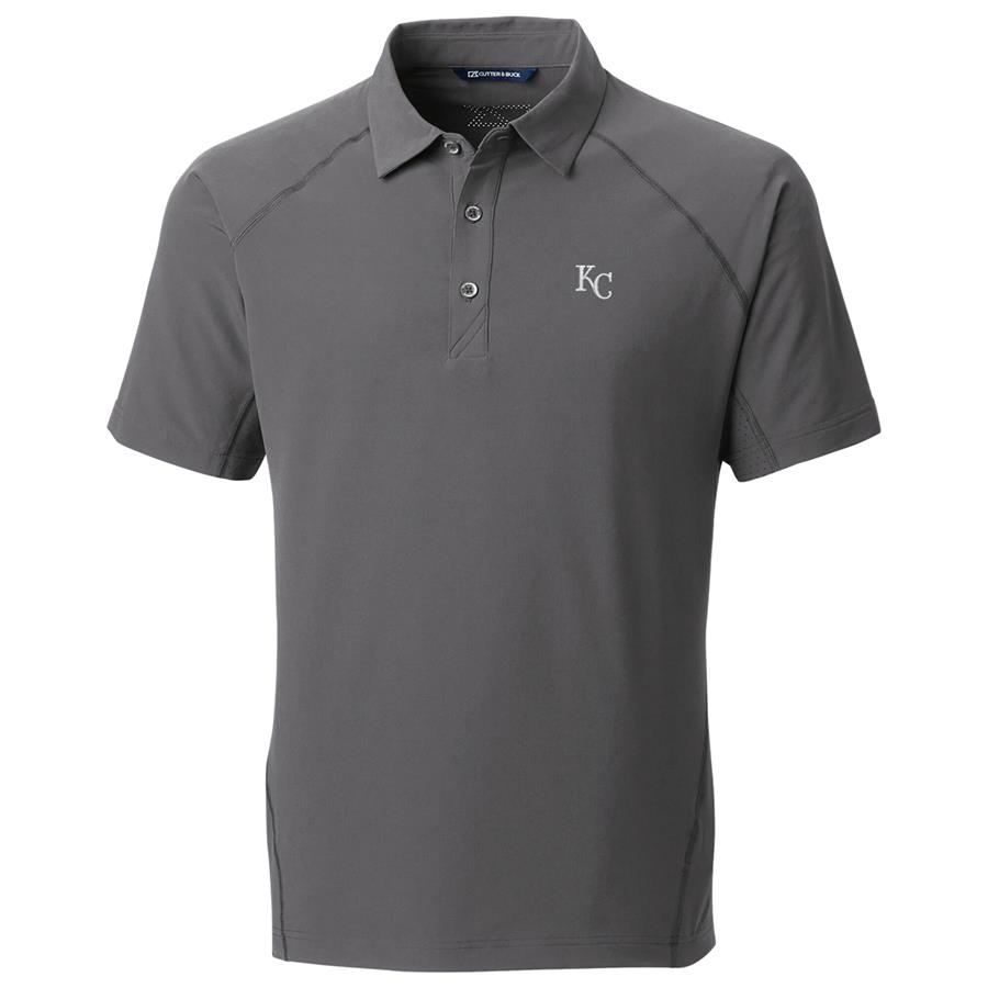 Kansas City Royals Cutter & Buck Response Woven Polo - Gray