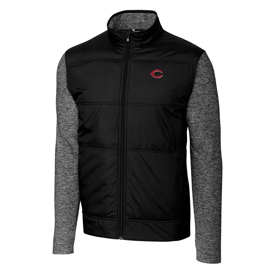 Cincinnati Reds Cutter & Buck Stealth Full-Zip Jacket - Black