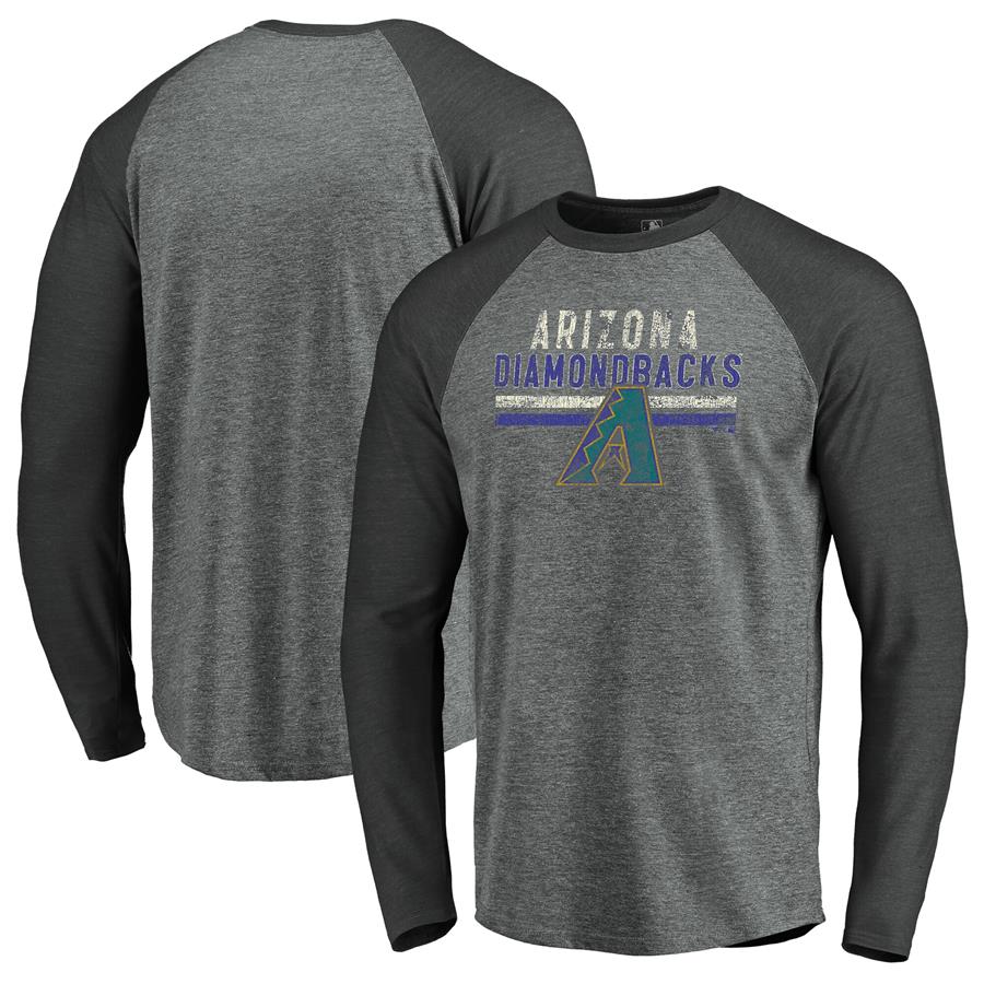 Arizona Diamondbacks Fanatics Branded Cooperstown Collection Extra Mile Tri-Blend Raglan Long Sleeve T-Shirt - Heathered Gray