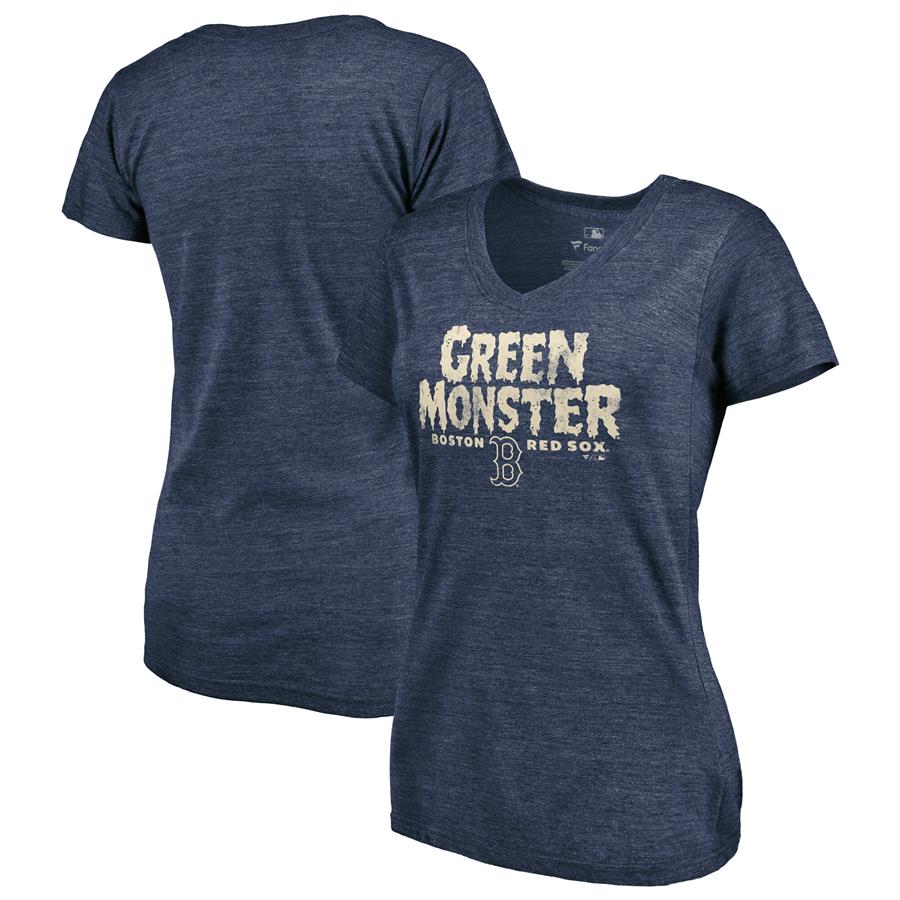 Boston Red Sox Fanatics Branded Women's Hometown Tri-Blend V-Neck T-Shirt - Navy