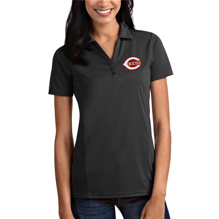 Cincinnati Reds Antigua Women's Tribute Polo - Gray