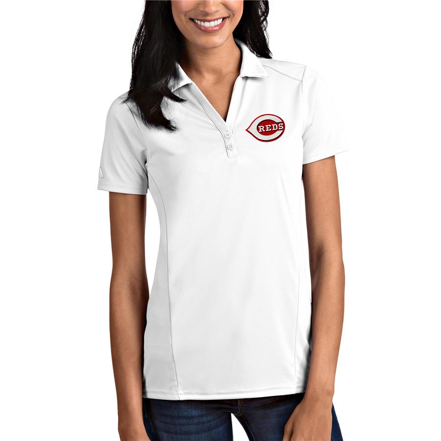 Cincinnati Reds Antigua Women's Tribute Polo - White