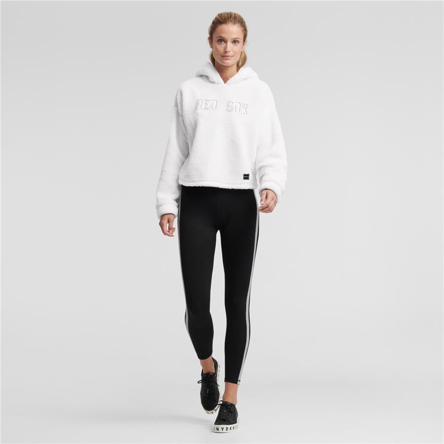 Boston Red Sox DKNY Sport Women's Cozy Pullover Hoodie - White