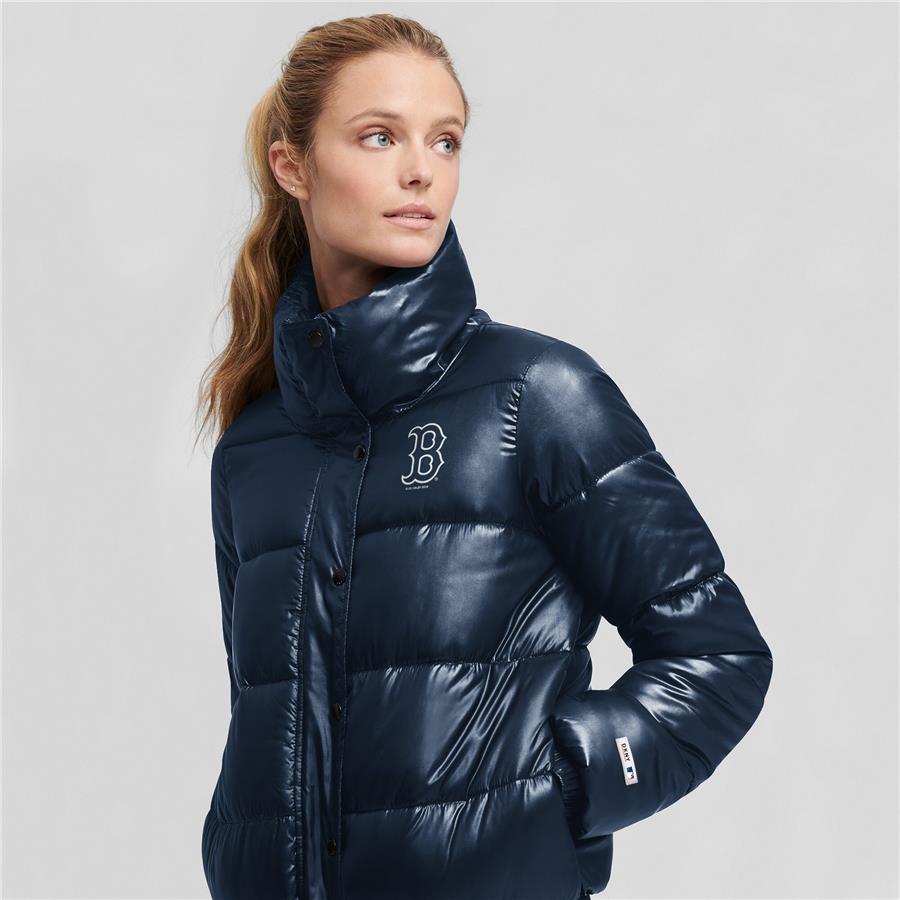 Boston Red Sox DKNY Sport Women's Julia Full-Snap Puffer Jacket - Navy