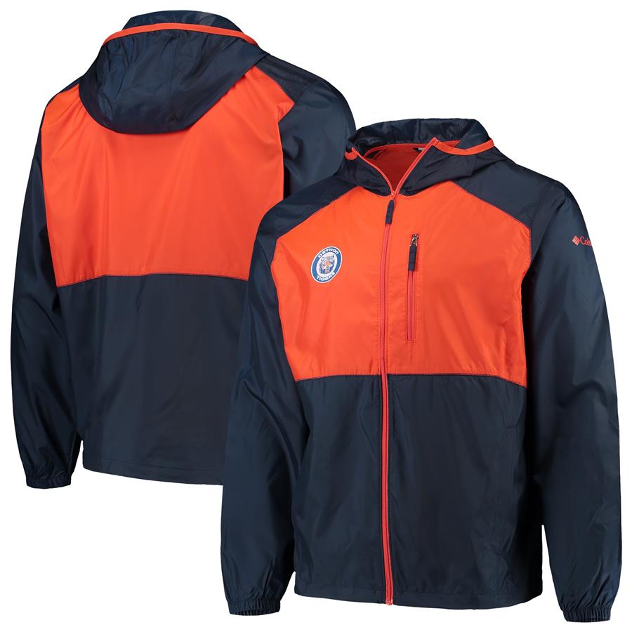 Detroit Tigers Columbia Cooperstown Collection Flash Forward Full-Zip Windbreaker Jacket - Navy