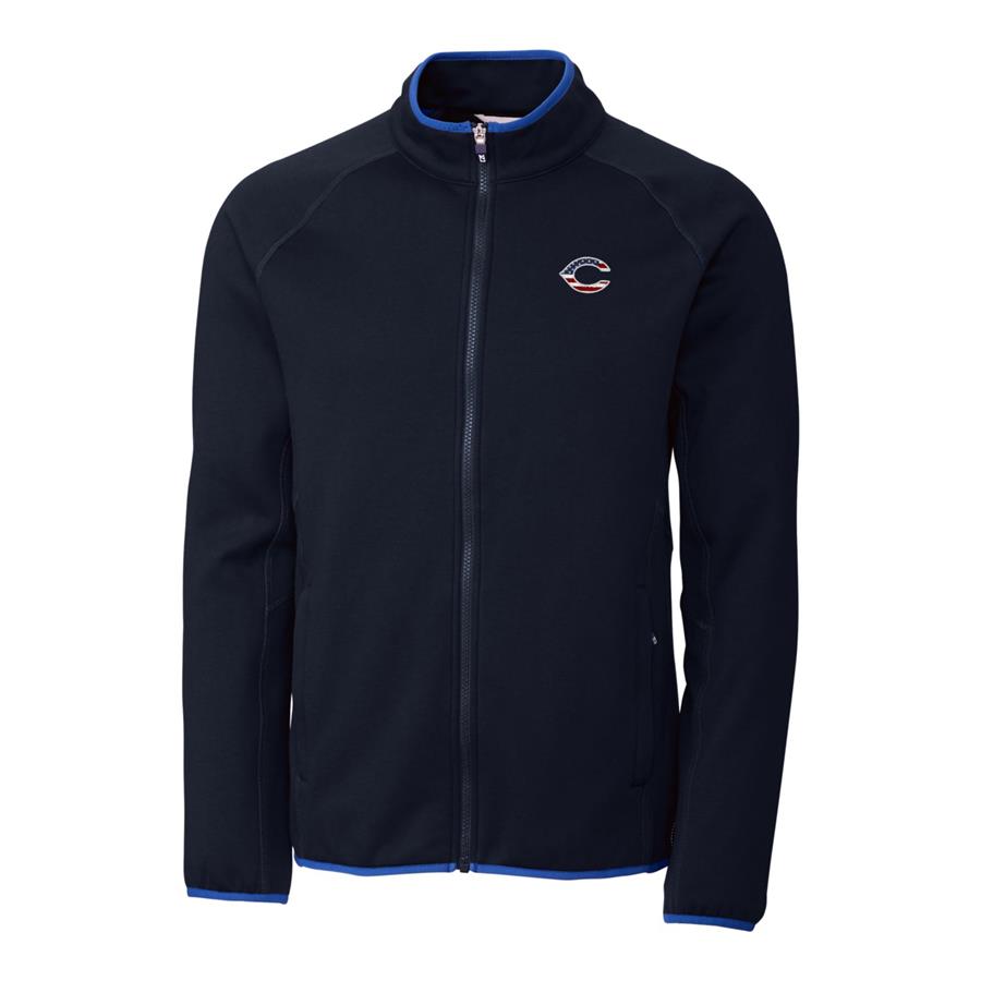 Cincinnati Reds Cutter & Buck Stars & Stripes Full-Zip Discovery Windblock Jacket - Navy