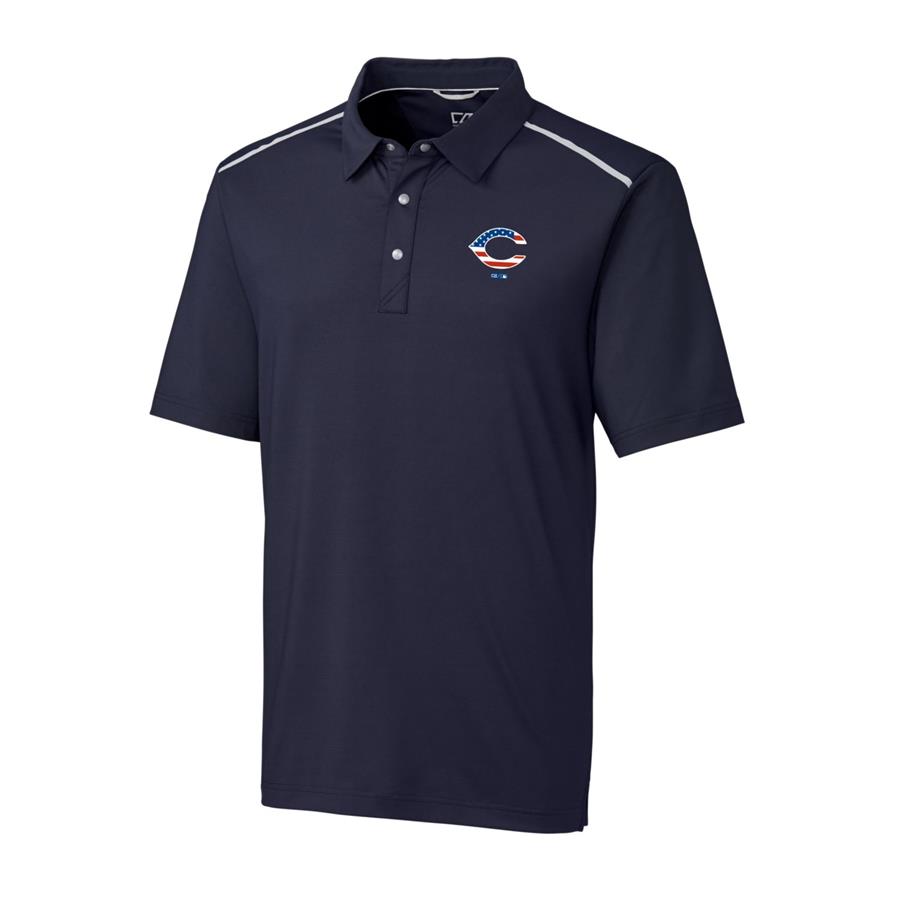 Cincinnati Reds Cutter & Buck Stars & Stripes Fusion Polo - Navy