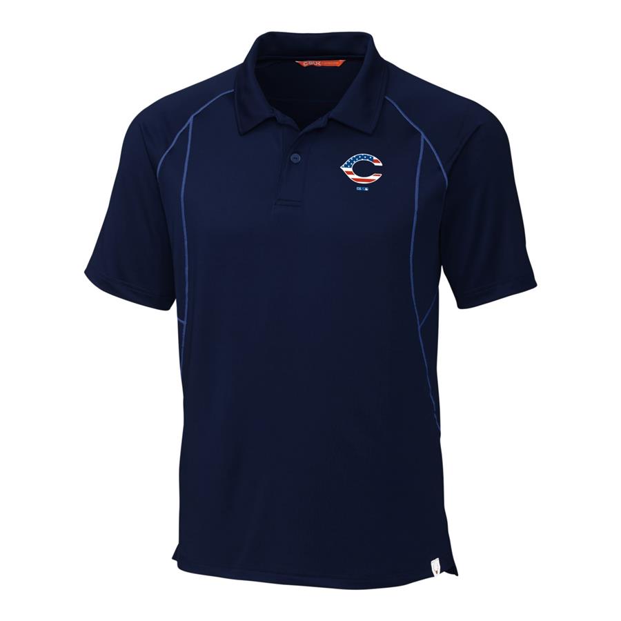 Cincinnati Reds Cutter & Buck Stars & Stripes Grip Polo - Navy