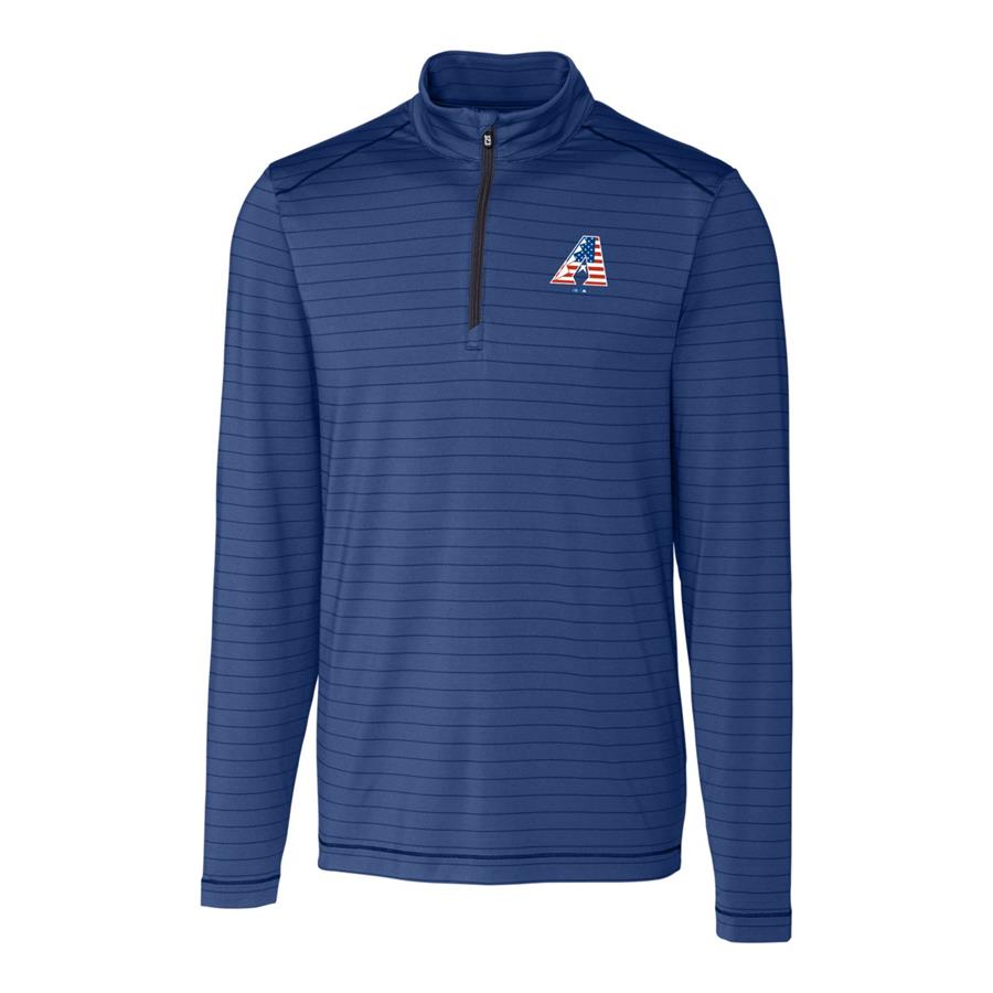 Arizona Diamondbacks Cutter & Buck Stars & Stripes Holman Stripe Half-Zip Pullover Jacket - Navy