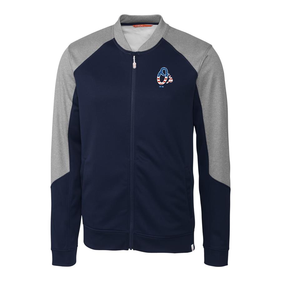 Baltimore Orioles Cutter & Buck Stars & Stripes Pop Fly Full-Zip Jacket - Navy