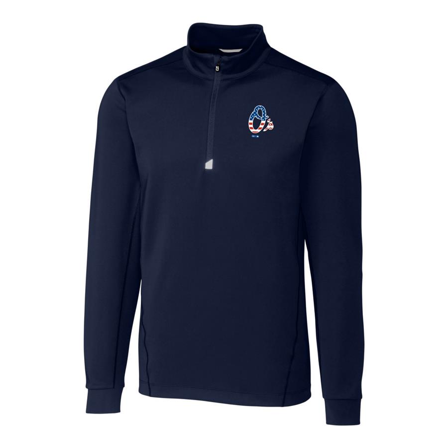 Baltimore Orioles Cutter & Buck Stars & Stripes Traverse Half-Zip Pullover Jacket - Navy