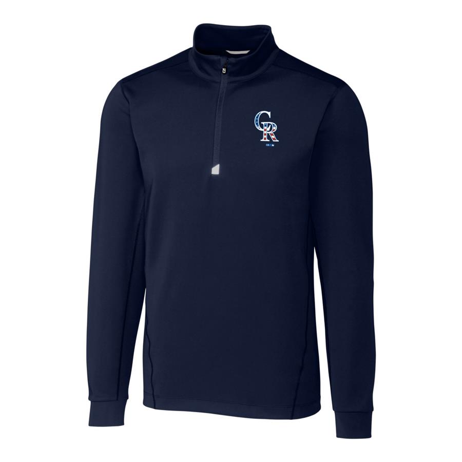 Colorado Rockies Cutter & Buck Stars & Stripes Traverse Half-Zip Pullover Jacket - Navy