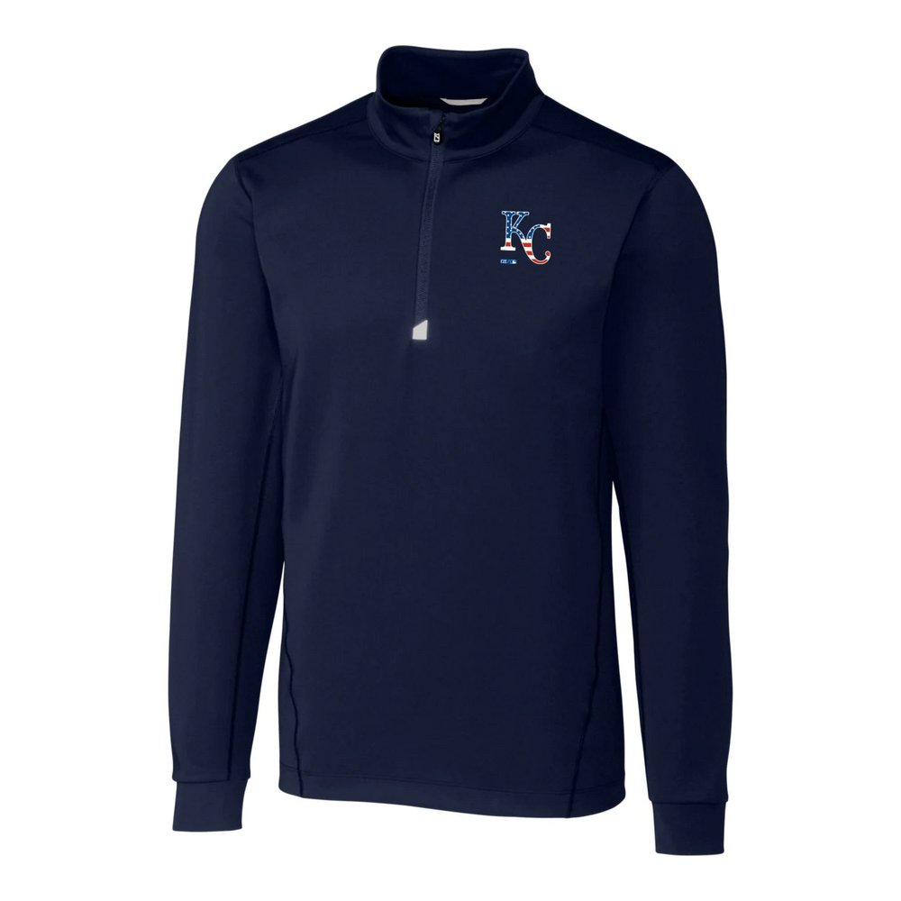 Kansas City Royals Cutter & Buck Stars & Stripes Traverse Half-Zip Pullover Jacket - Navy
