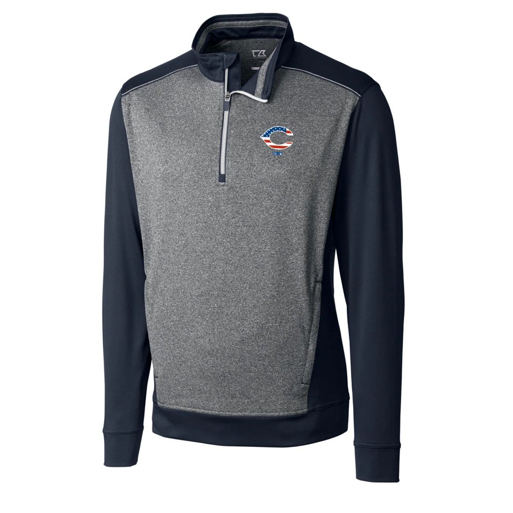 Cincinnati Reds Cutter & Buck Stars & Stripes Replay Half-Zip Pullover Jacket - Navy