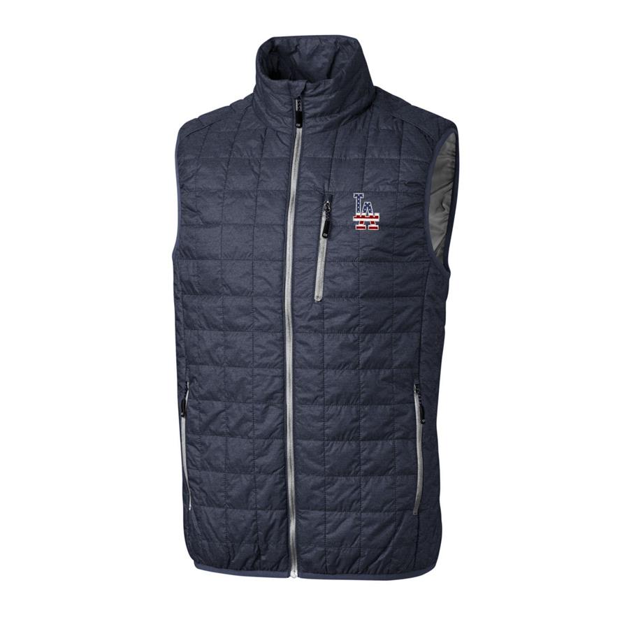 Los Angeles Dodgers Cutter & Buck Stars & Stripes Full-Zip Rainier Vest - Gray