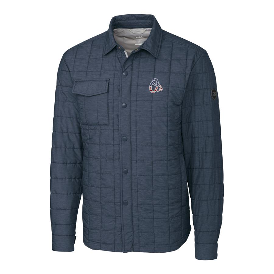Baltimore Orioles Cutter & Buck Stars & Stripes Full-Zip Rainier Shirt Jacket - Gray