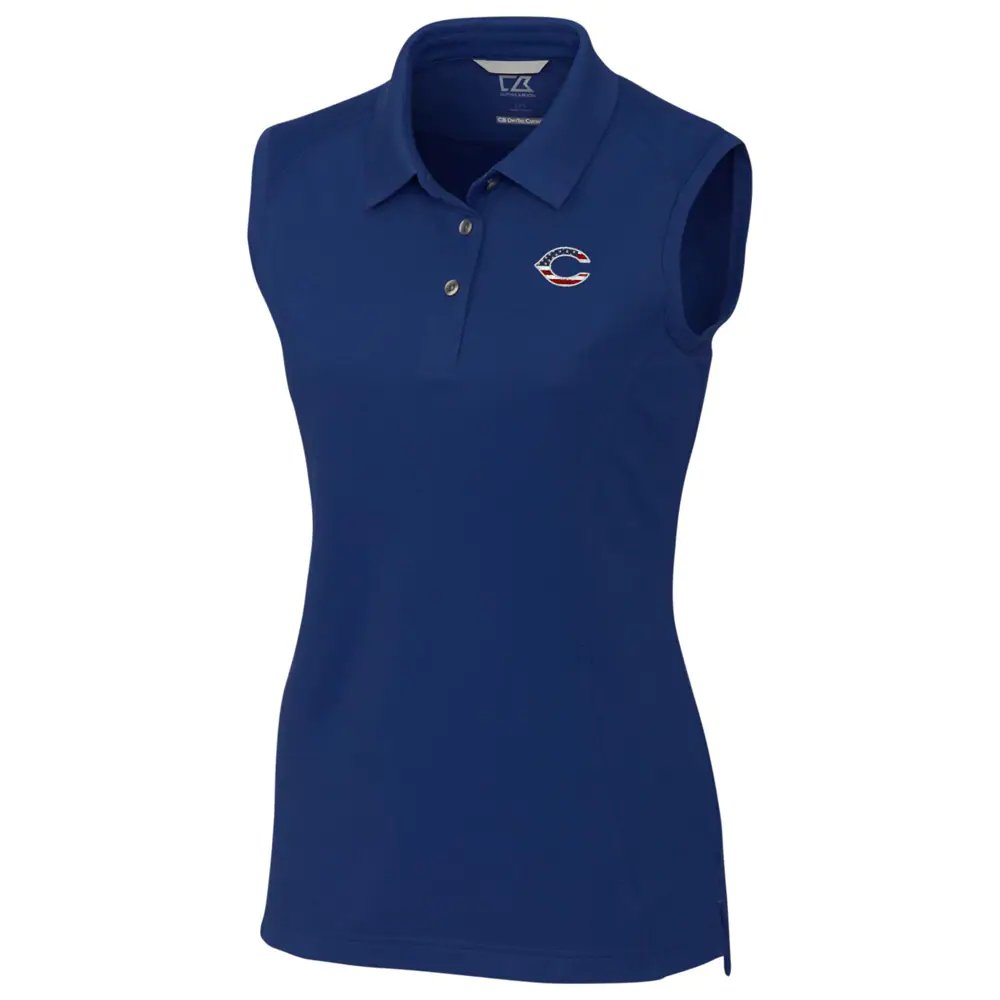 Cincinnati Reds Cutter & Buck Women's Advantage Sleeveless Polo - Navy