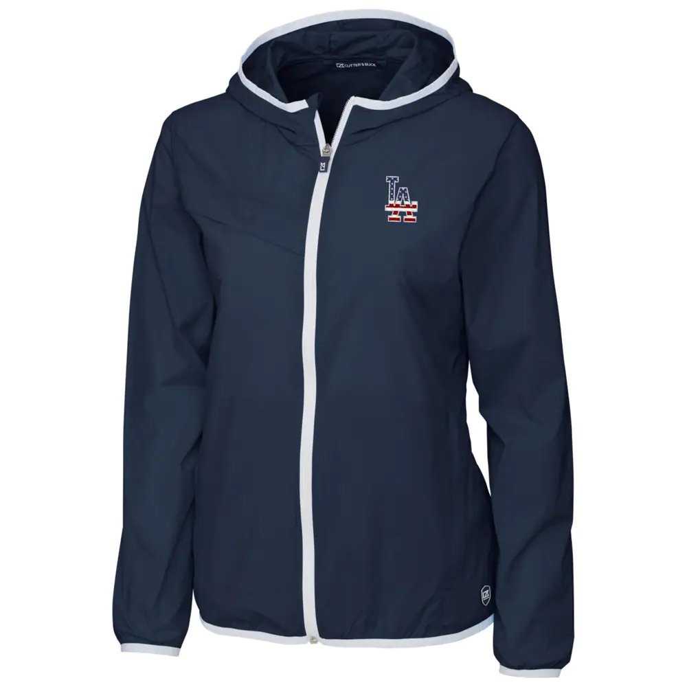 Los Angeles Dodgers Cutter & Buck Women's Breaker Full-Zip Hooded Jacket - Navy