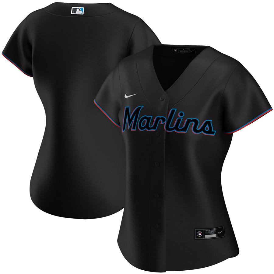 Miami Marlins Nike Women's Alternate Replica Team Jersey - Black