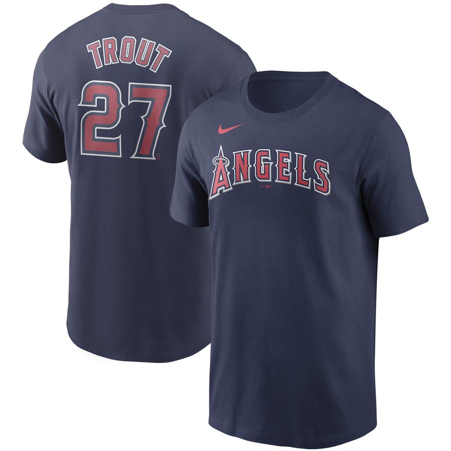 Mike Trout Los Angeles Angels Nike Name & Number T-Shirt - Navy