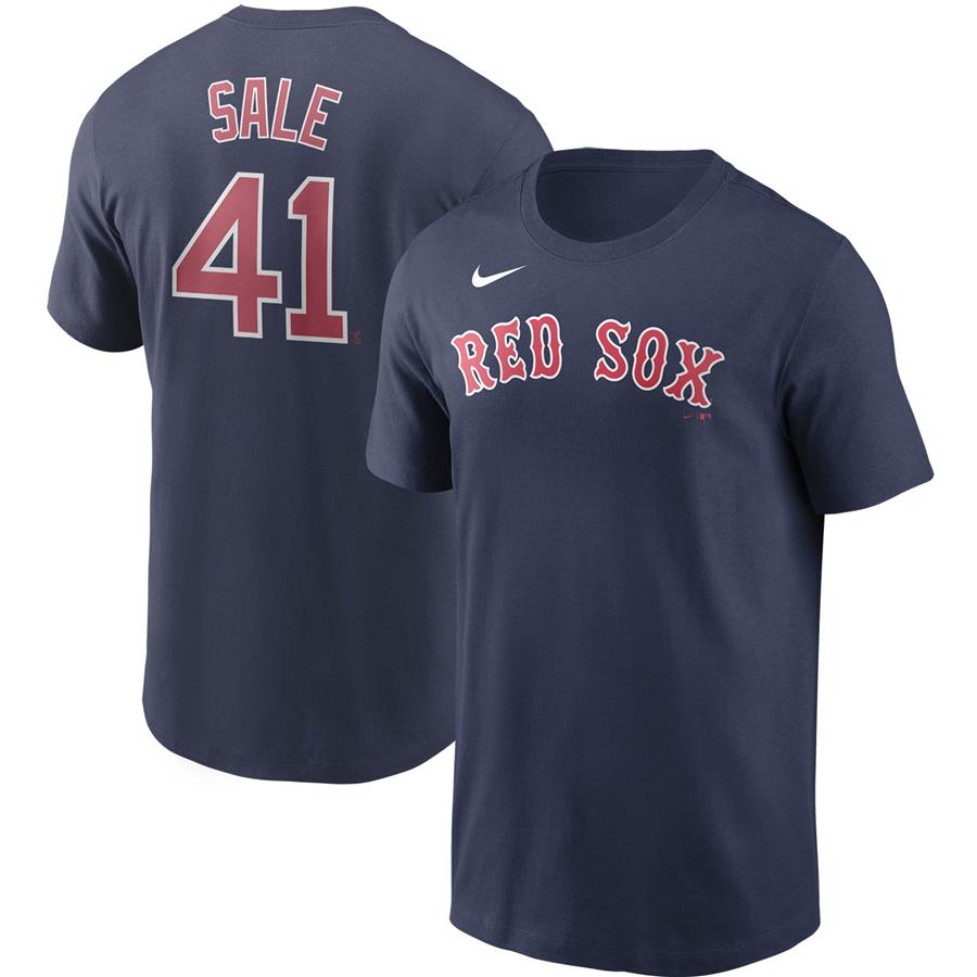 Chris Sale Boston Red Sox Nike Name & Number T-Shirt - Navy