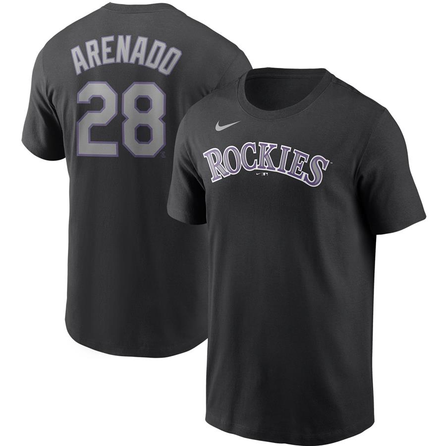 Nolan Arenado Colorado Rockies Nike Name & Number T-Shirt - Black