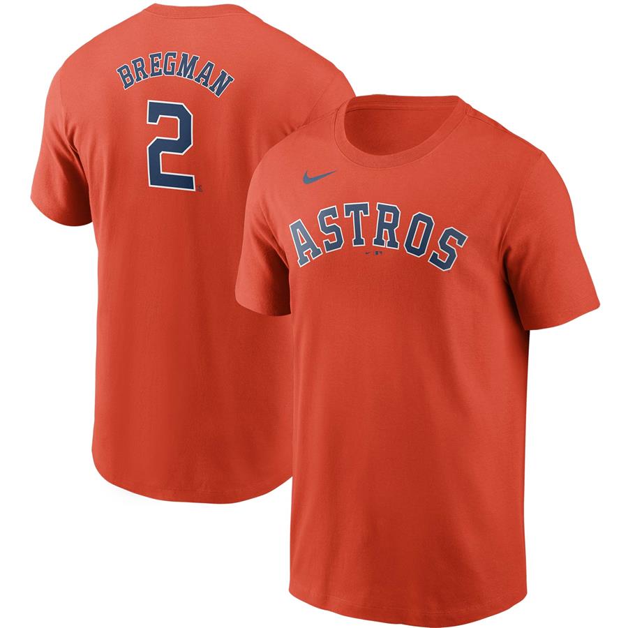 Alex Bregman Houston Astros Nike Name & Number T-Shirt - Orange