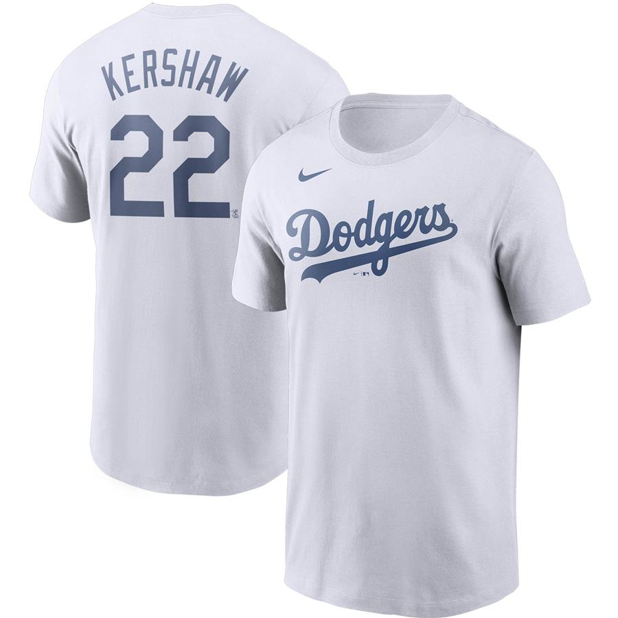 Clayton Kershaw Los Angeles Dodgers Nike Name & Number T-Shirt - White