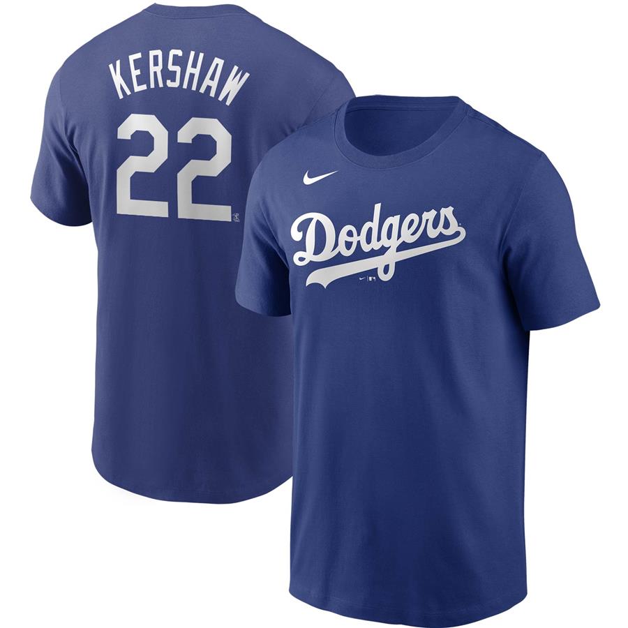 Clayton Kershaw Los Angeles Dodgers Nike Name & Number T-Shirt - Royal