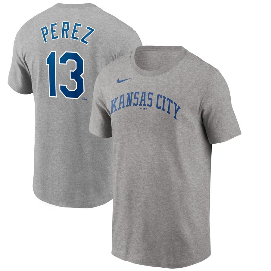 Salvador Pérez Kansas City Royals Nike 2022 Name & Number T-Shirt - Gray