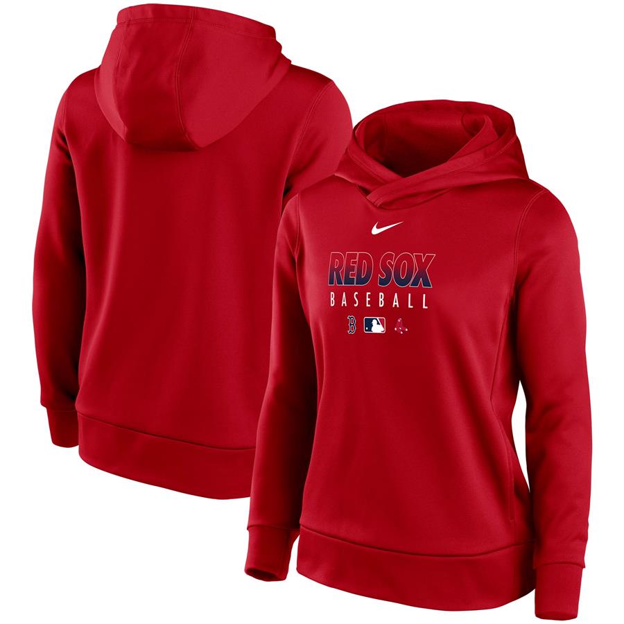 Boston Red Sox Nike Women's Authentic Collection Performance Pullover Hoodie - Red