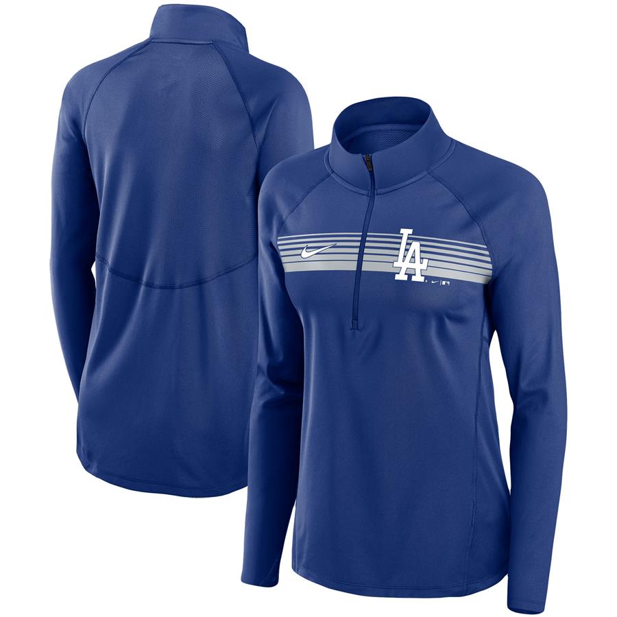 Los Angeles Dodgers Nike Women's Seam-To-Seam Element Half-Zip Performance Pullover Jacket - Royal