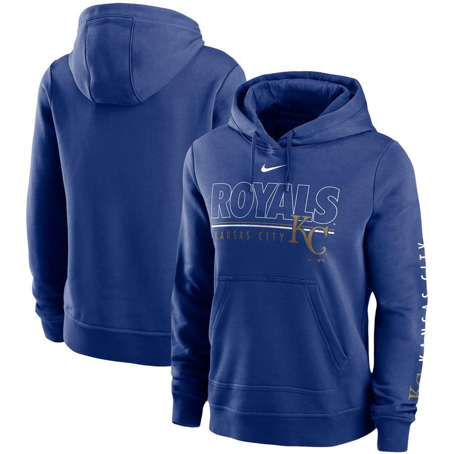 Kansas City Royals Nike Women's Team Outline Club Pullover Hoodie - Royal