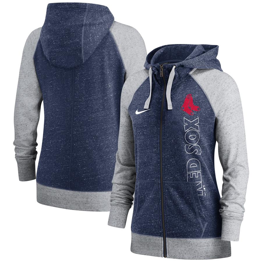 Boston Red Sox Nike Women's In Pocket Gym Vintage Full-Zip Hoodie - Navy