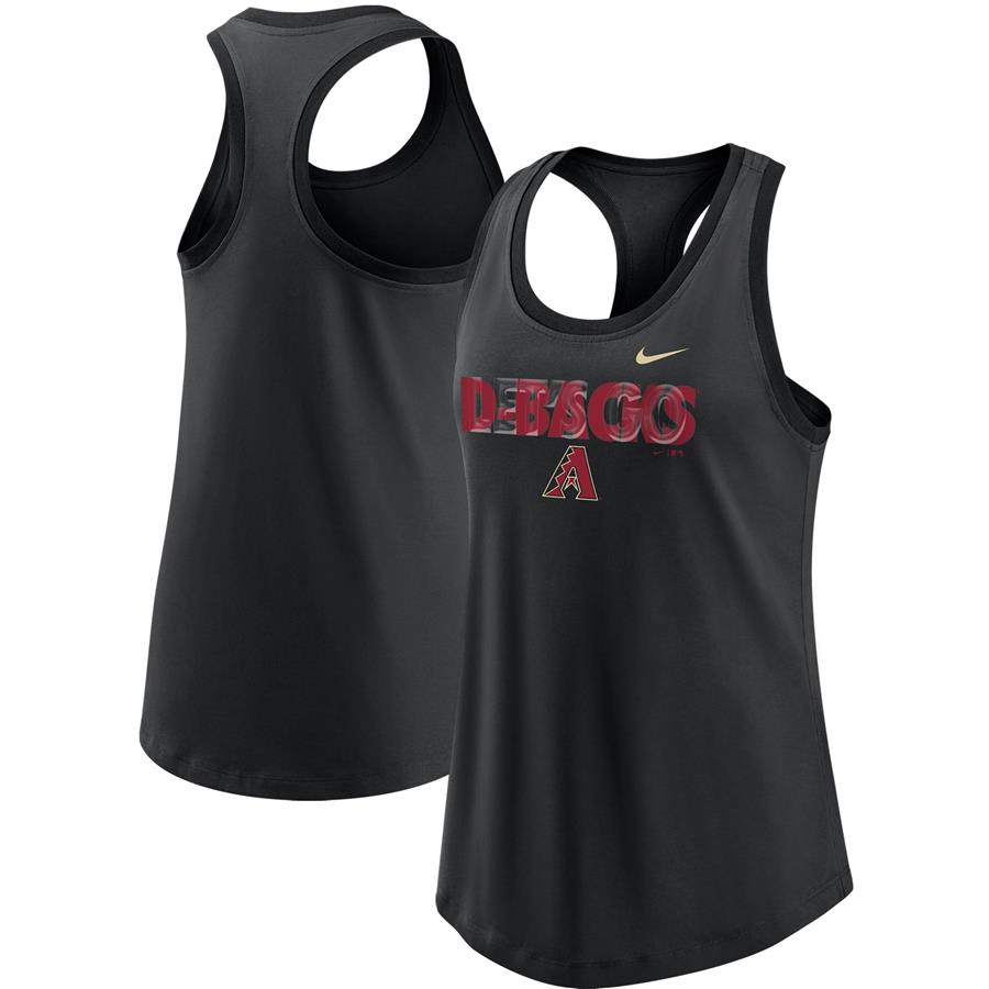 Arizona Diamondbacks Nike Women's Let's Go Racerback Performance Tank Top - Black