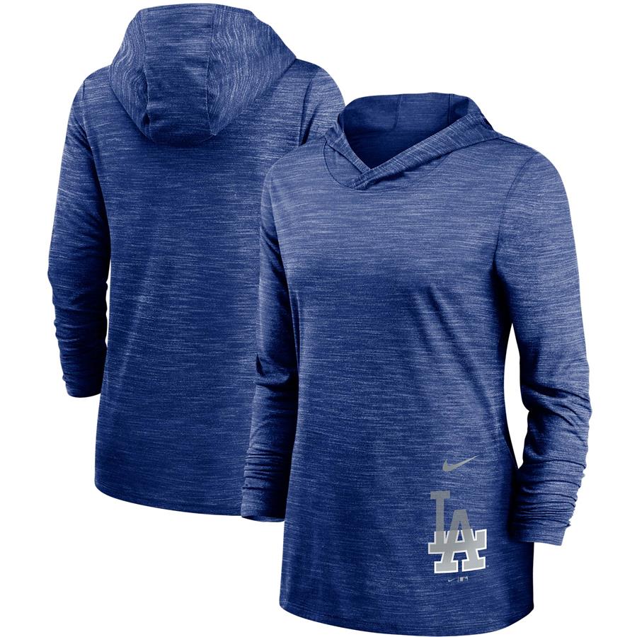 Los Angeles Dodgers Nike Women's Split Logo Legend Hoodie Training Performance Top - Heathered Royal