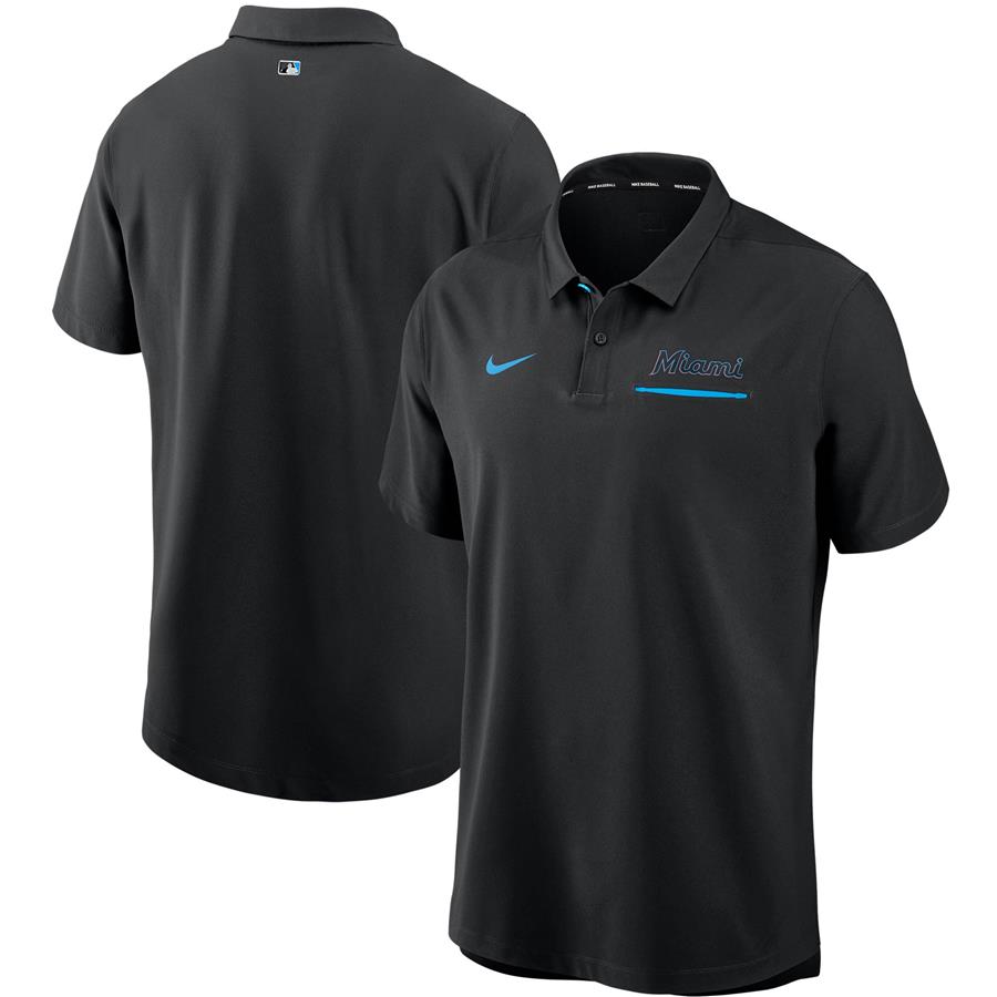 Miami Marlins Nike Authentic Collection Performance Polo - Black
