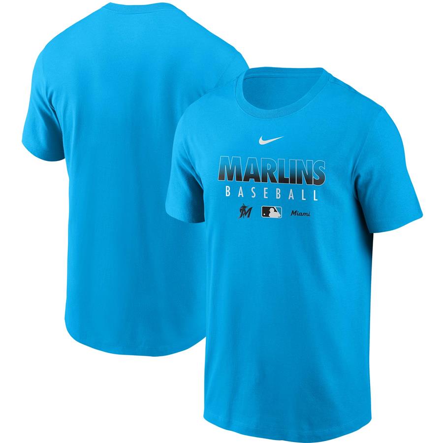 Miami Marlins Nike Authentic Collection Team Performance T-Shirt - Blue