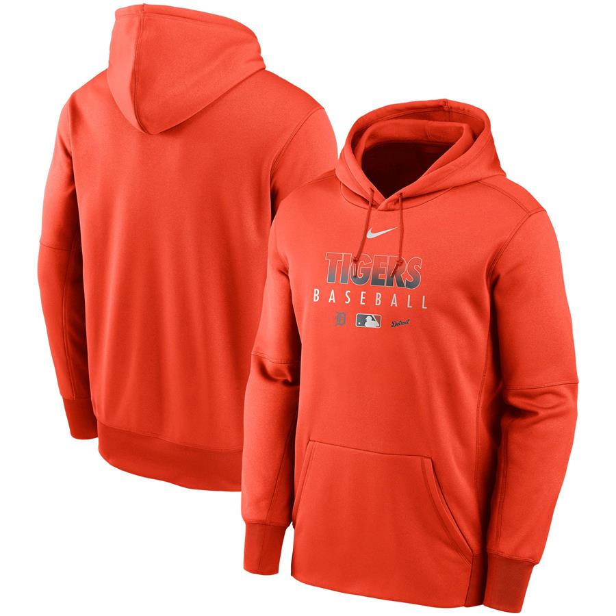 Detroit Tigers Nike Authentic Collection Therma Performance Pullover Hoodie - Orange