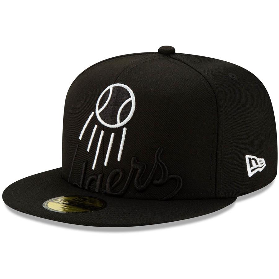 Los Angeles Dodgers New Era Monochrome Logo Elements 59FIFTY Fitted Hat - Black