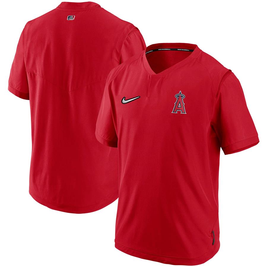 Los Angeles Angels Nike Authentic Collection Short Sleeve Hot Pullover Jacket - Red