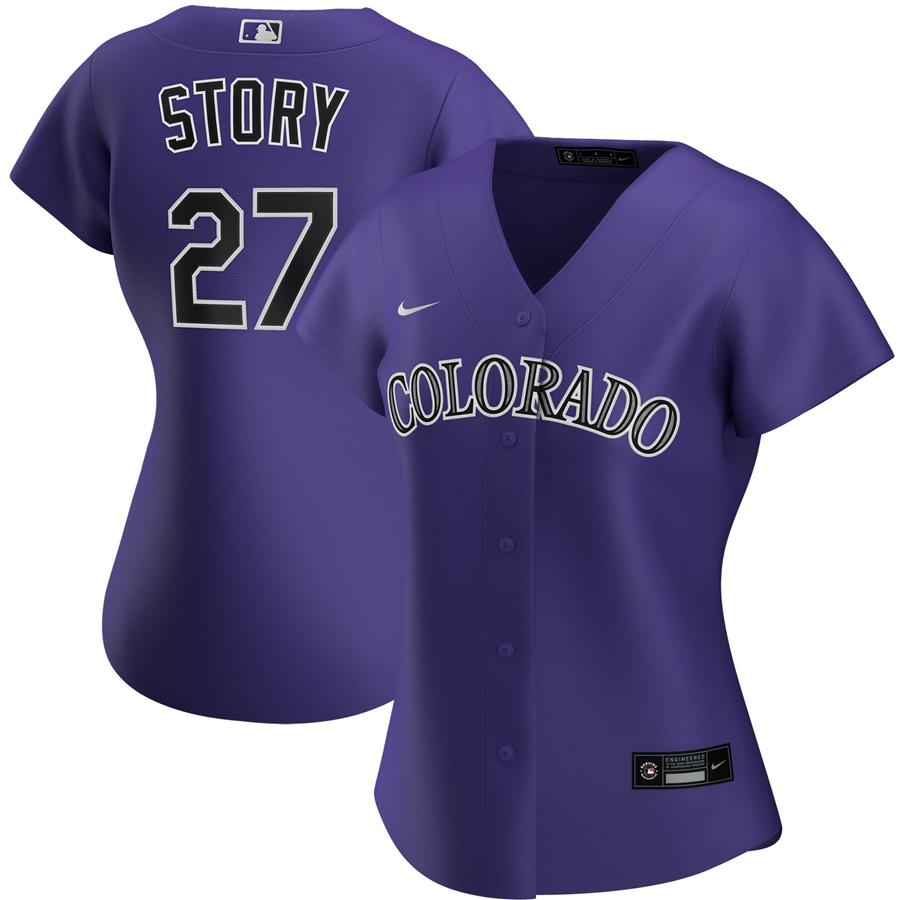 Trevor Story Colorado Rockies Nike Women's Alternate Replica Player Jersey - Purple