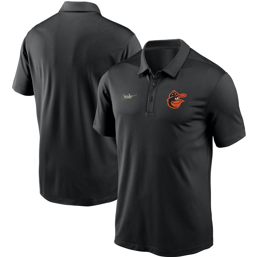 Baltimore Orioles Nike Cooperstown Collection Logo Franchise Performance Polo - Black