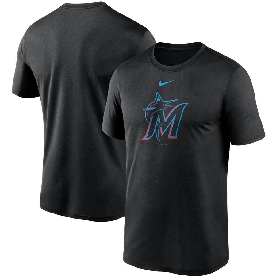 Miami Marlins Nike Team Large Logo Legend Performance T-Shirt - Black