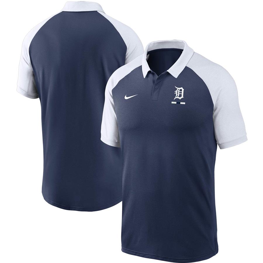 Detroit Tigers Nike Legacy Tri-Blend Raglan Performance Polo - Navy