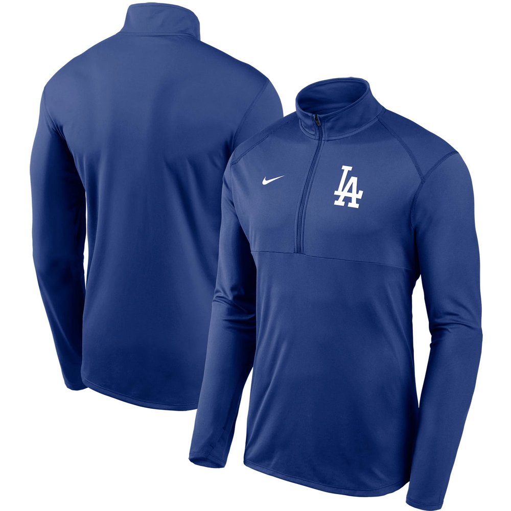 Los Angeles Dodgers Nike Team Logo Element Performance Half-Zip Pullover Jacket - Royal