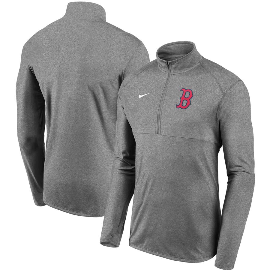 Boston Red Sox Nike Team Logo Element Performance Half-Zip Pullover Jacket - Gray
